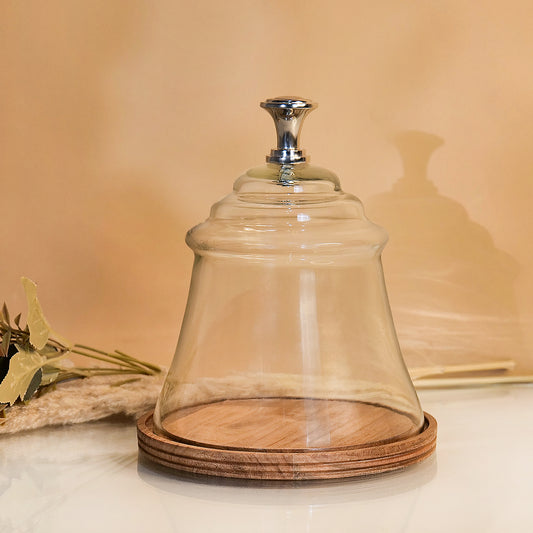 Natural Wooden Handcrafted Cake Dome - 7 inch