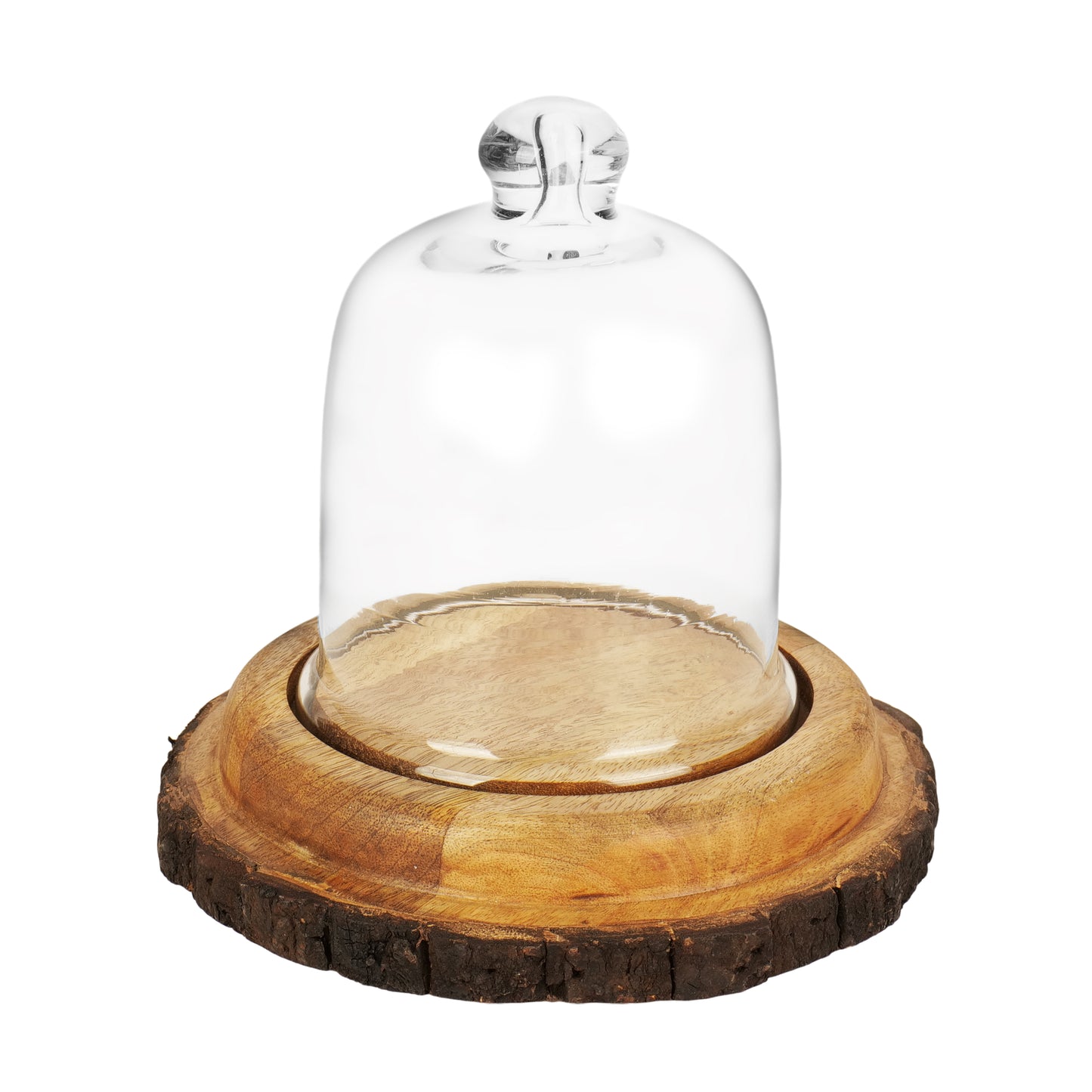 Cake Dome with Natural Bark Platter - 5 x 5 inch