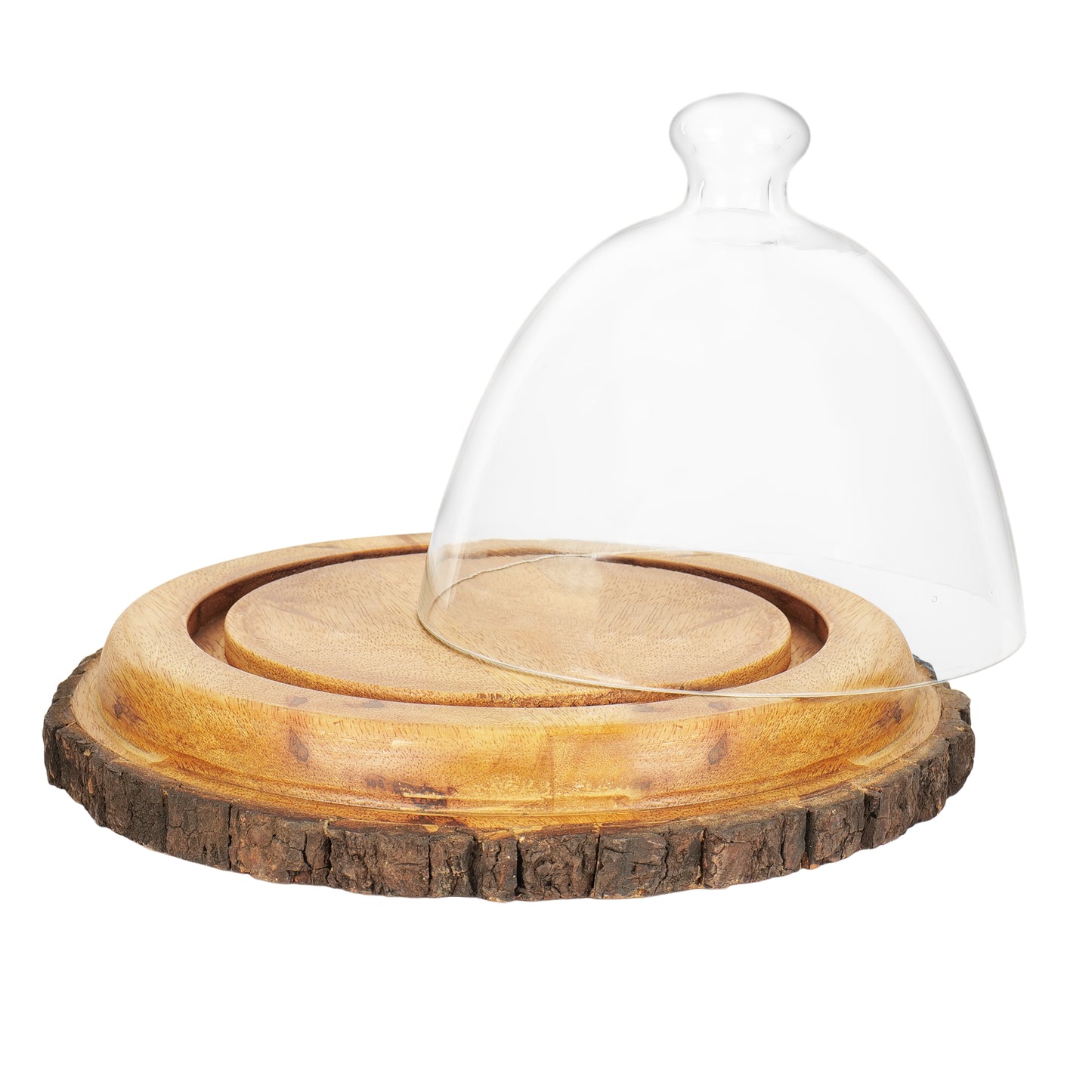 Cake dome with Bark Platter - 6.75 x 5