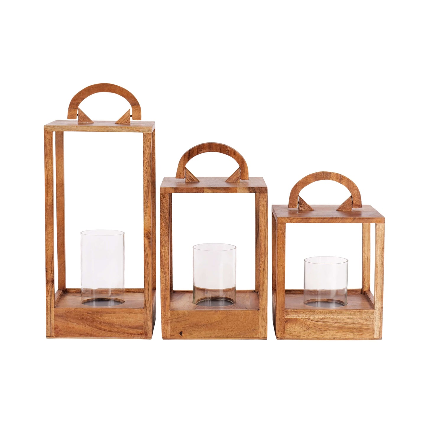 Wooden Lantern - Set of 3