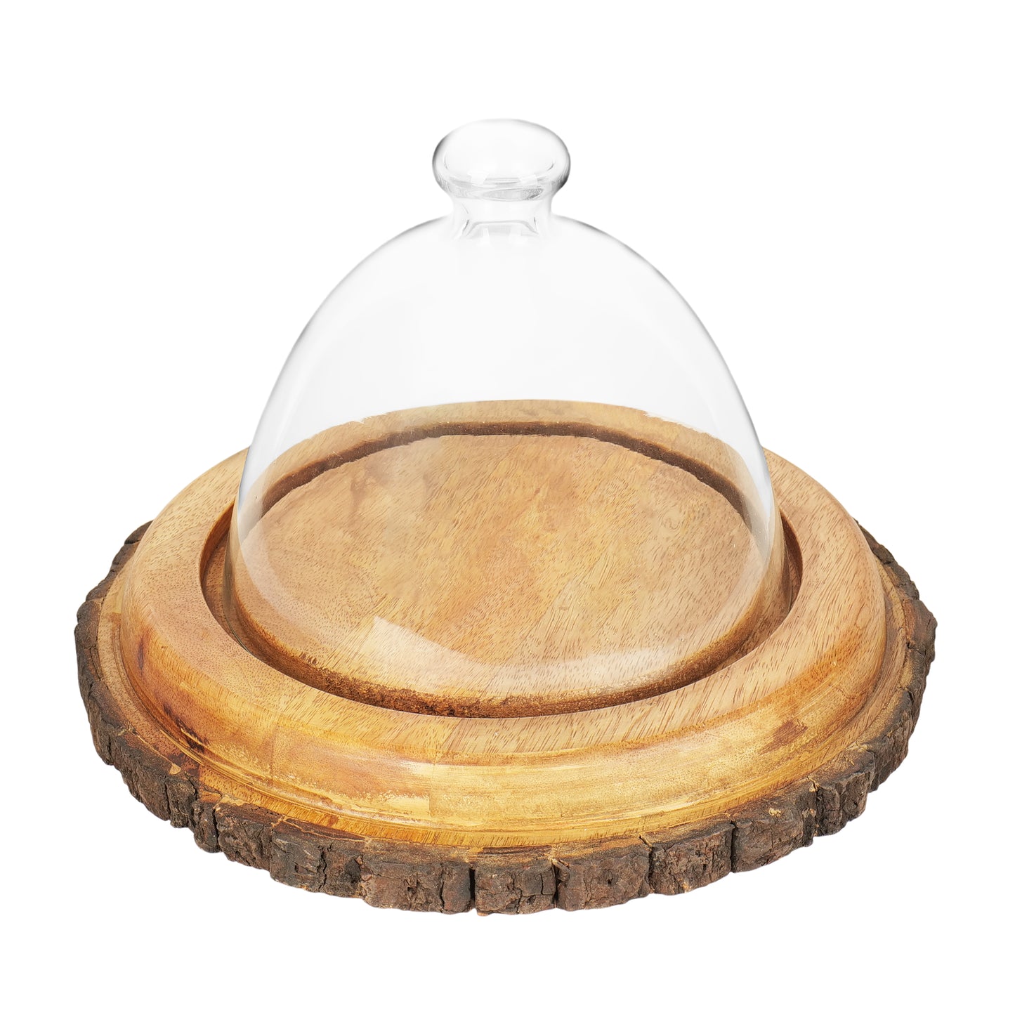 Cake dome with Bark Platter - 6.75 x 5