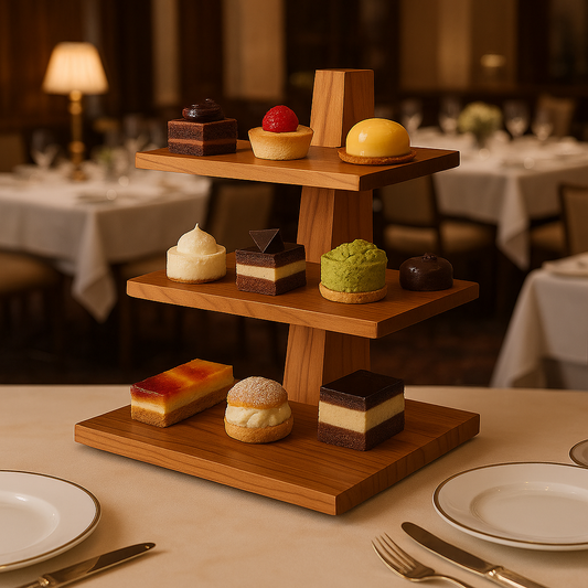 Handcrafted 3 Tiered Server for Desserts, Snacks & High-Tea