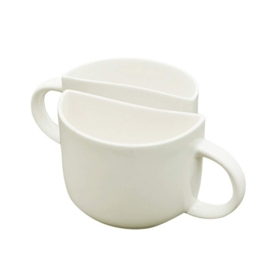 Unique Ceramic Coffee Mugs Cum Half Tea Cups (Set of 2) (white)