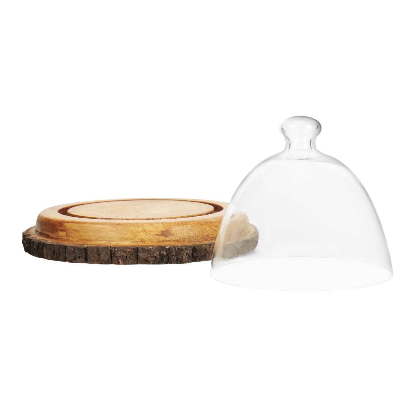 Cake dome with Bark Platter - 6.75 x 5