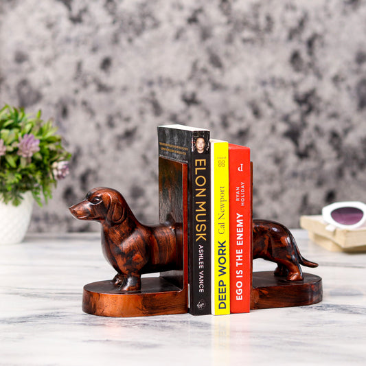 Paws-itive Support: Dachshund Shape Bookends