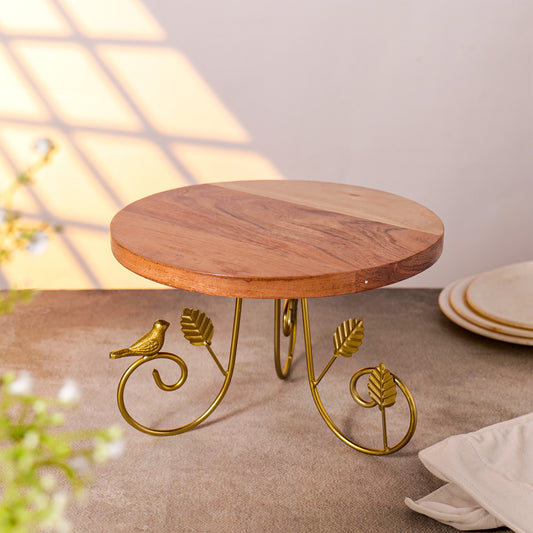 Rustic Charm Wooden Cake Stand Pedestal
