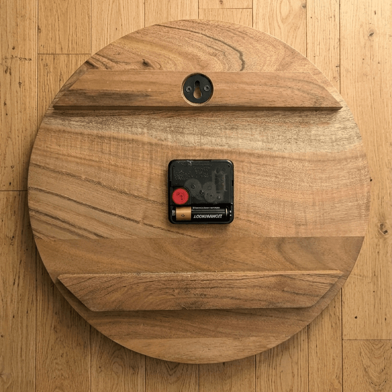 Premium Handcrafted Wooden Wall Clock for Living Room (12-Inch) N