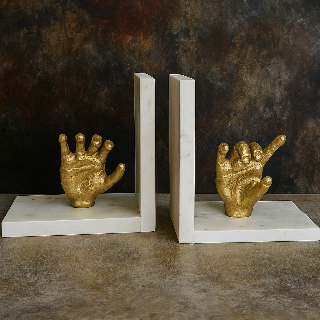 Read Between the Lines: Hand Shape Bookends