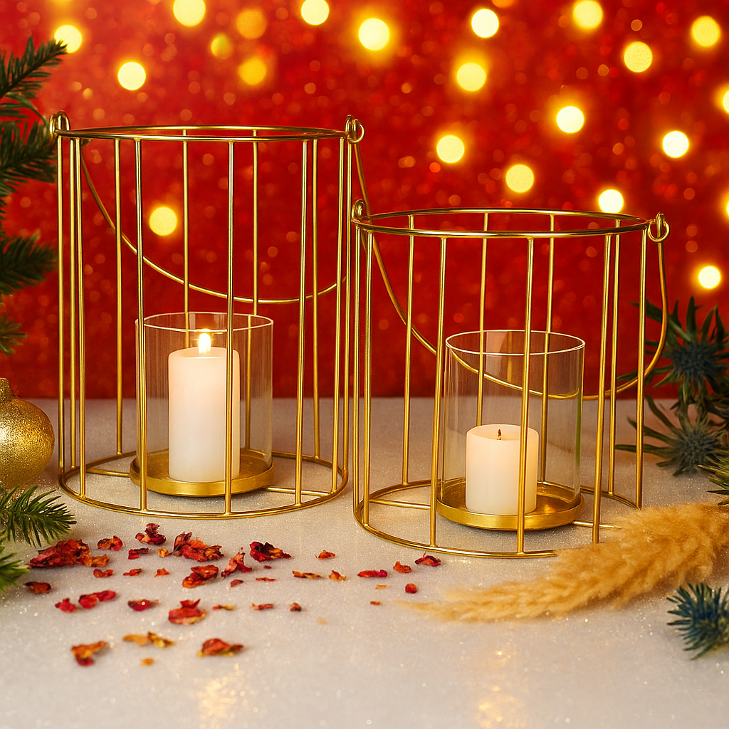 Metal floor Lanterns - Set of 2