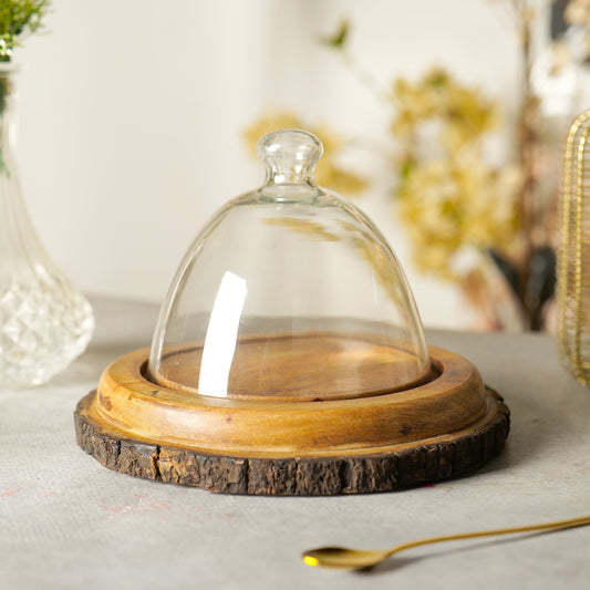 Cake dome with Bark Platter - 6.75 x 5