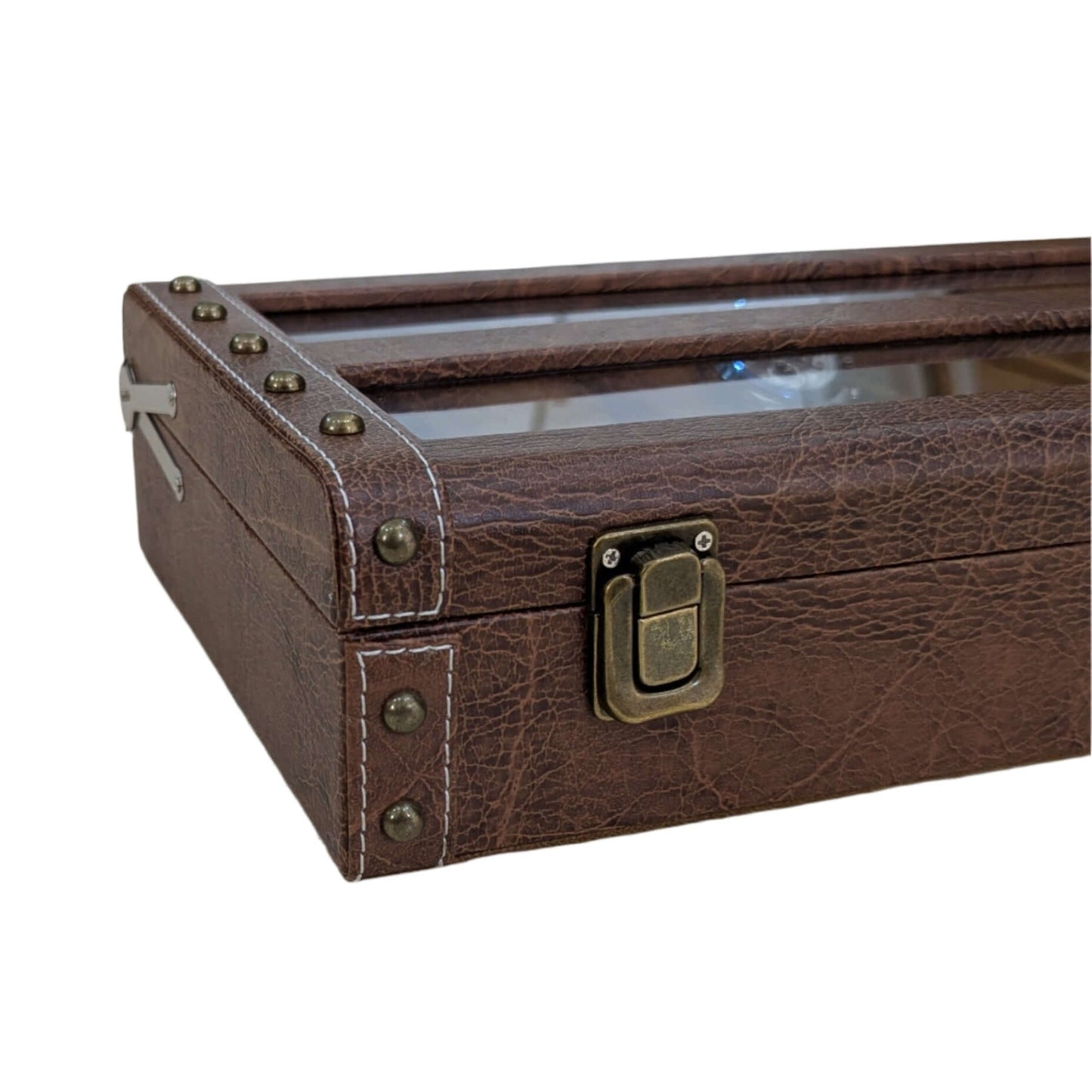 Brown Vegan Leather Watch Organizer (12 slots) -BTT