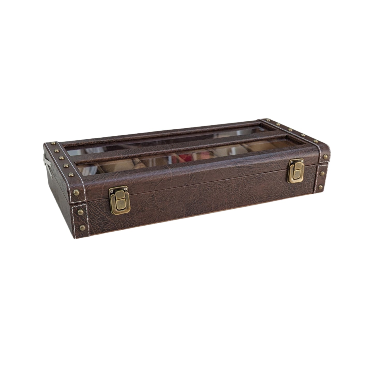 Brown Vegan Leather Watch Organizer (12 slots) _BTC