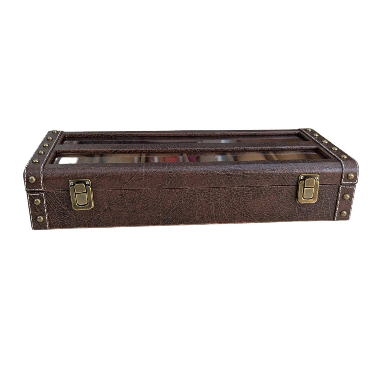 Brown Vegan Leather Watch Organizer (12 slots) _BTC