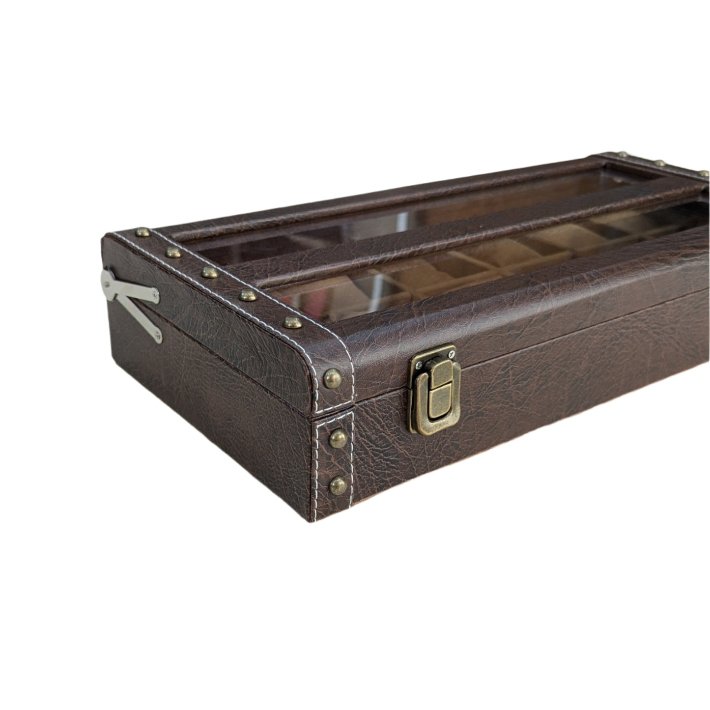 Brown Vegan Leather Watch Organizer (12 slots) _BTC