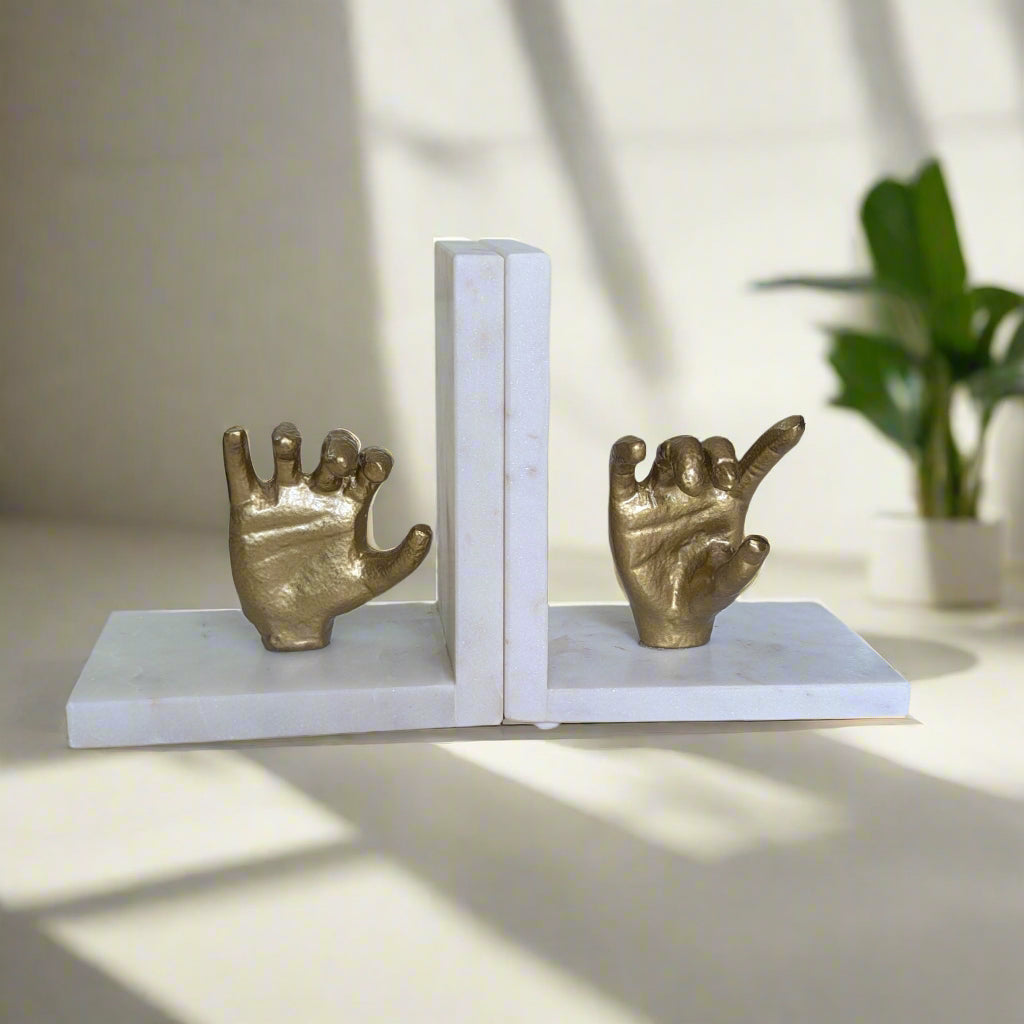 Read Between the Lines: Hand Shape Bookends