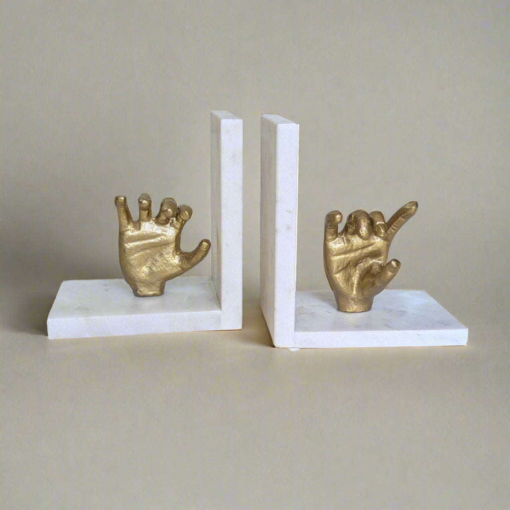 Read Between the Lines: Hand Shape Bookends