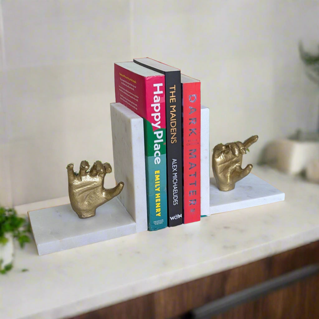 Read Between the Lines: Hand Shape Bookends