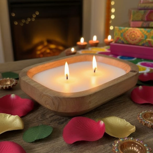 Vanilla Bliss Wooden Wax Candle – Cozy Home Essential