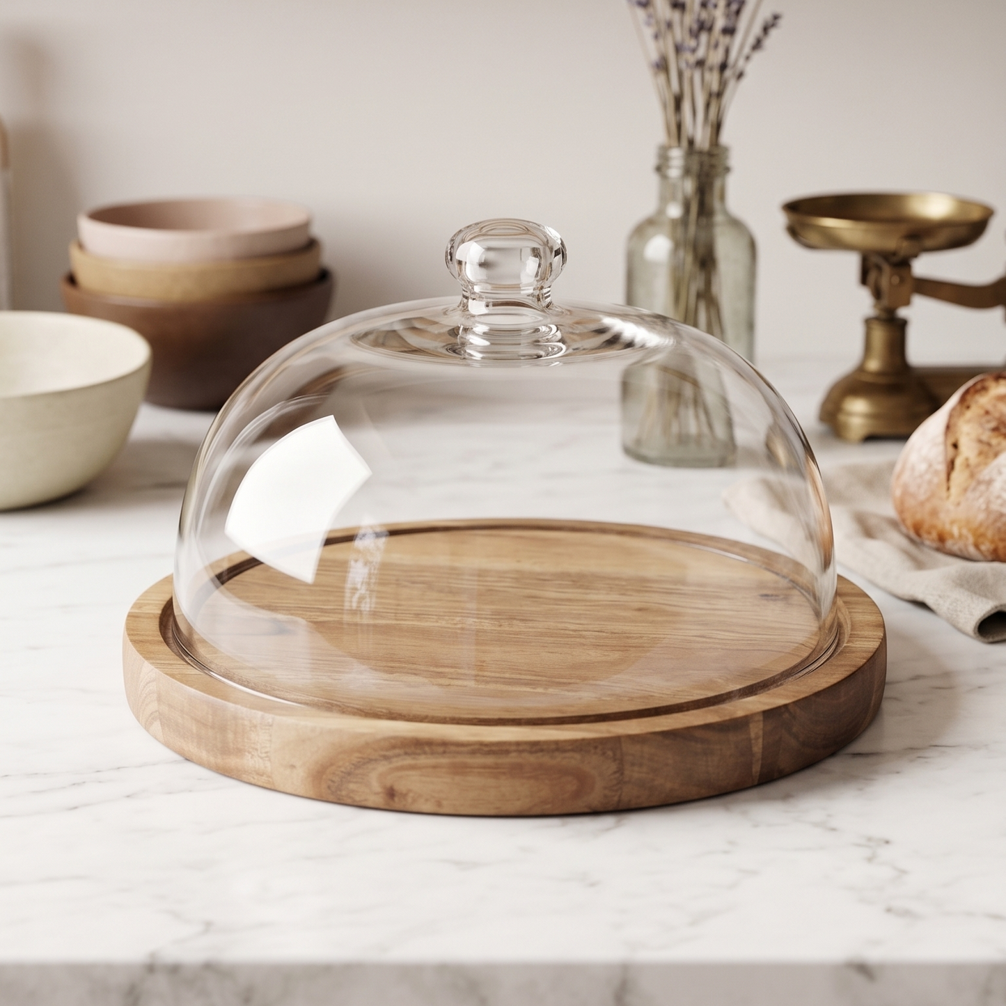 Large Cake Dome with Wooden base - 10 inch