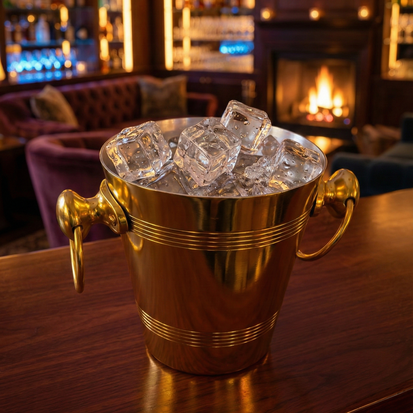 Handmade Aluminium Ice Bucket 1 LTR - Golden