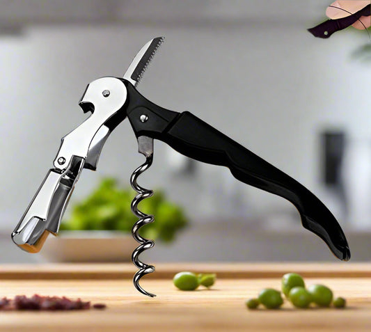Stainless Steel Cork Screw Style Bottle Opener