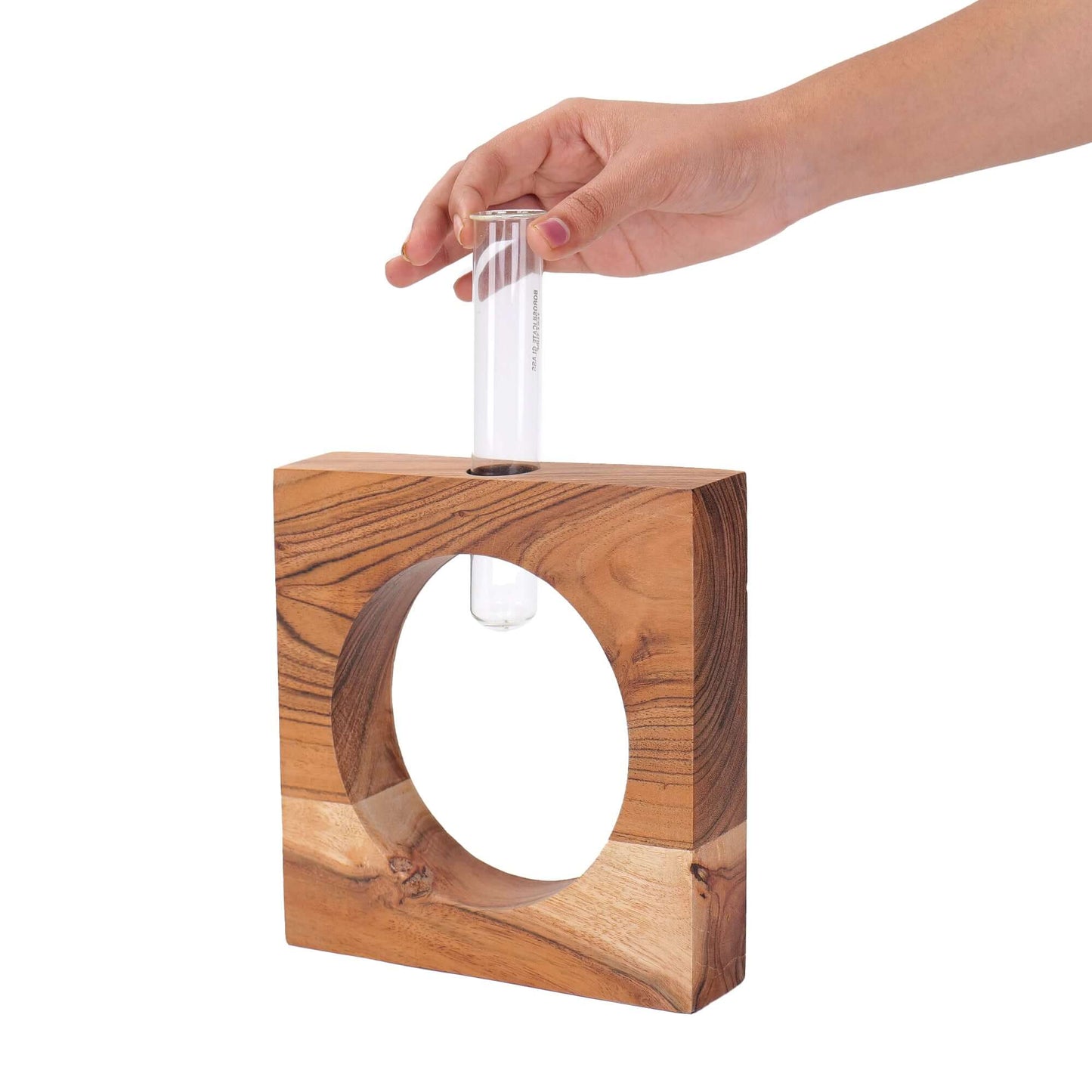 Wooden Test Tube planter for hydroponic plants