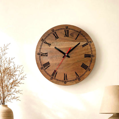 Premium Handcrafted Wooden Wall Clock for Living Room, Bed Room, and Office | Perfect Luxury Gifting Decor (12-Inch)