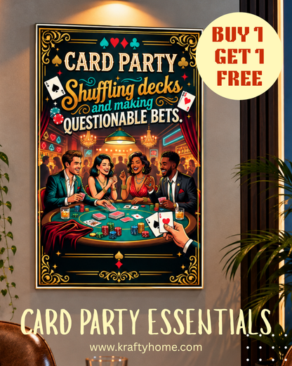 Poker & Card Night Canvas Print with Frame - Buy 1 Get 1 Free