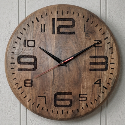 Premium Handcrafted Wooden Wall Clock for Living Room, Bed Room, and Office | Perfect Luxury Gifting Decor (15-Inch) N