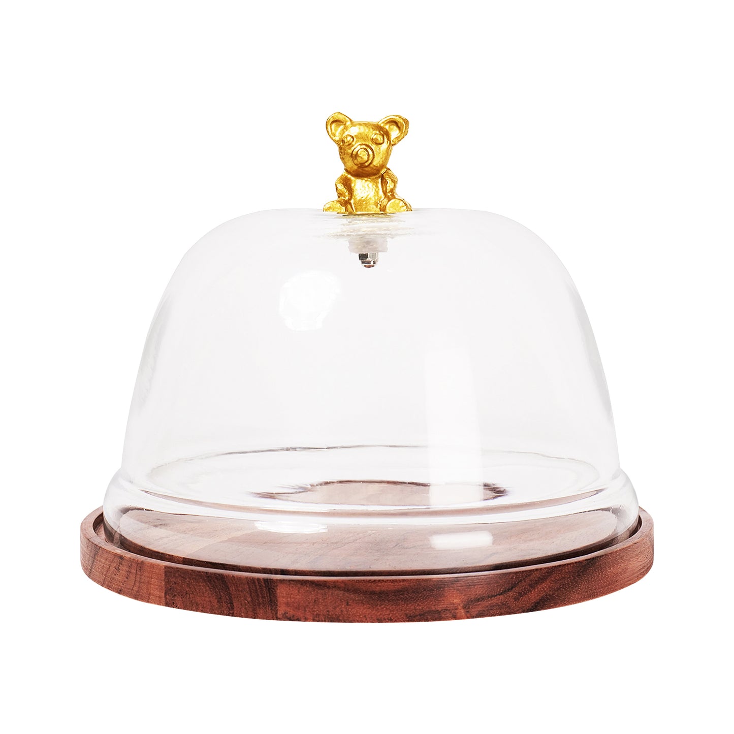 Wooden Cake Stand with Glass Dome - 8" TB