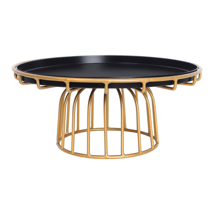 Single Tier Cake Stand, Golden And Black - 10 Inch, Round