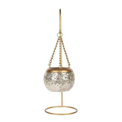Decorative glass candle holder for dining table centerpiece