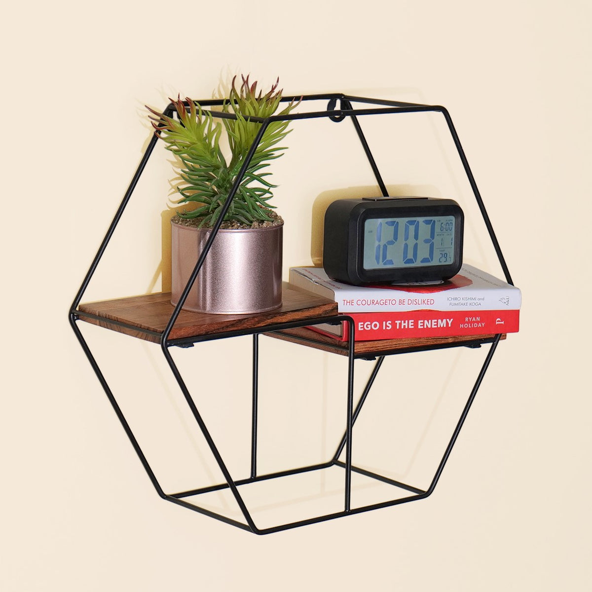 Wall Shelf for living/bedroom/bathroom - Hexagon