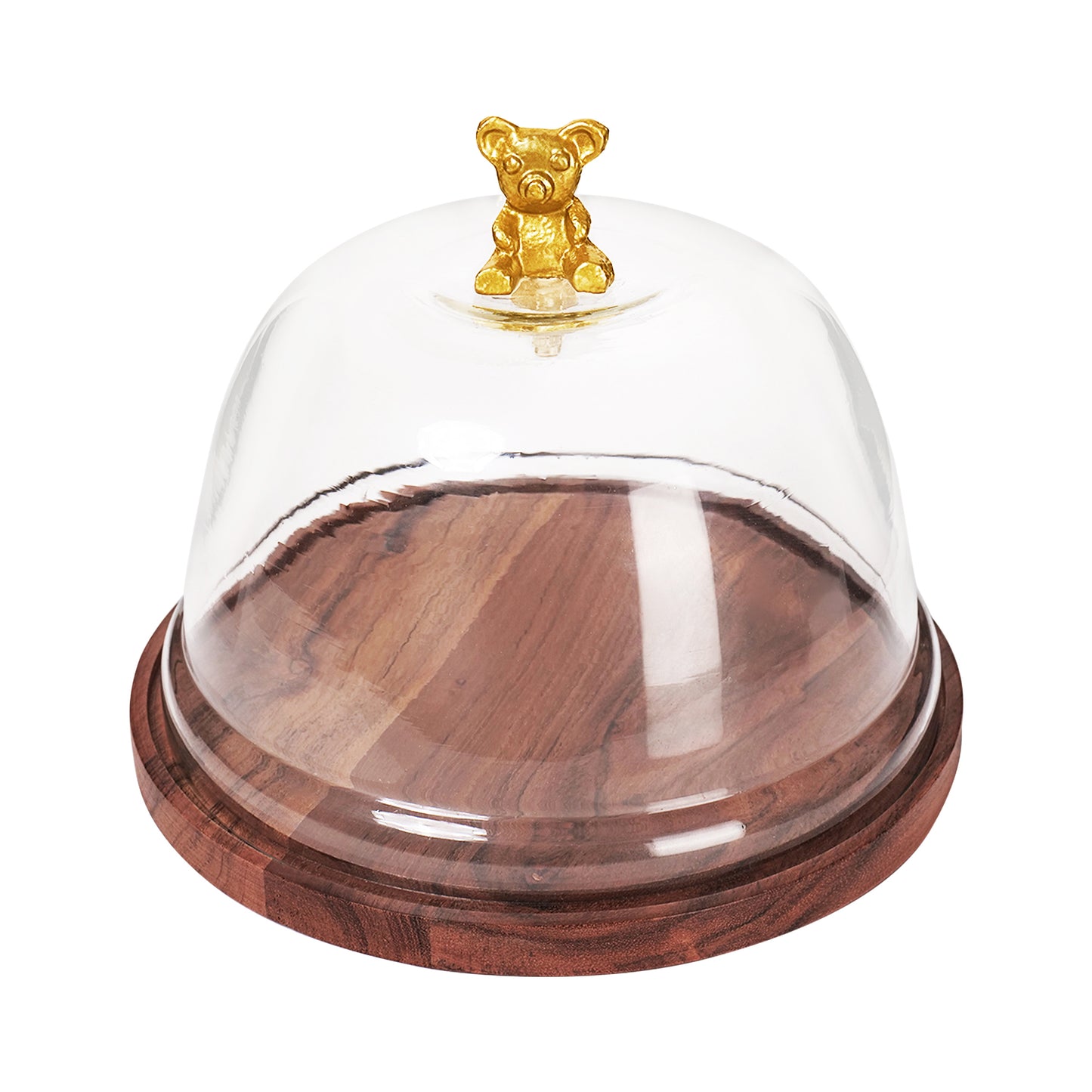 Wooden Cake Stand with Glass Dome - 8" TB