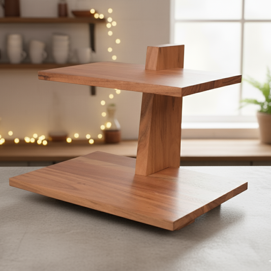 Handcrafted 2 Tiered Server for Desserts, Snacks & High-Tea