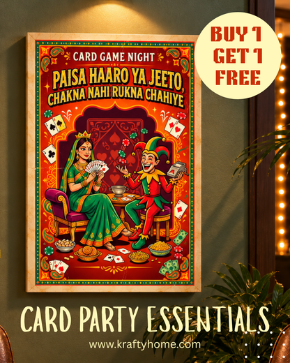 Poker & Card Night Canvas Print with Frame - Buy 1 Get 1 Free