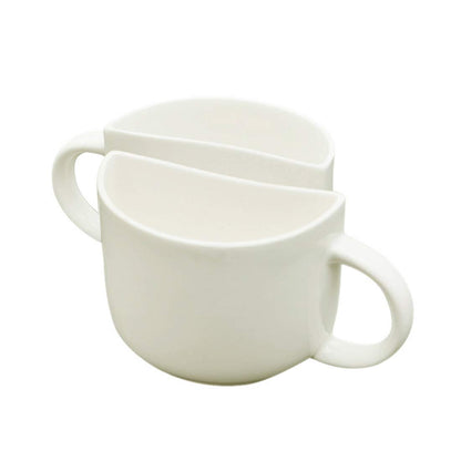 Unique Ceramic Coffee Mugs Cum Half Tea Cups (Set of 2) (white)