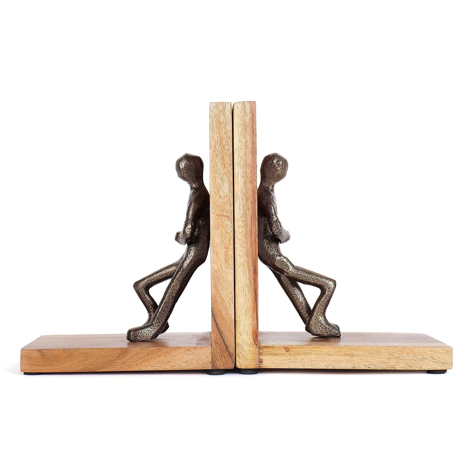 Unique bookends with sculptural design for book lovers