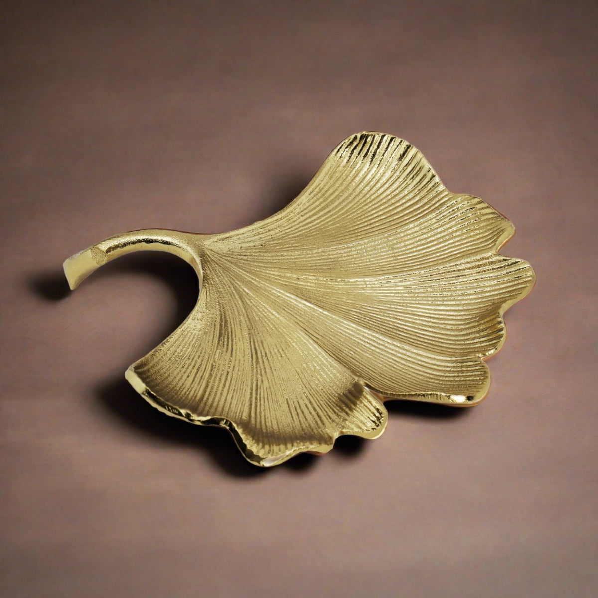 Nature's Elegance: Aluminum Leaf Platter - 11 inch