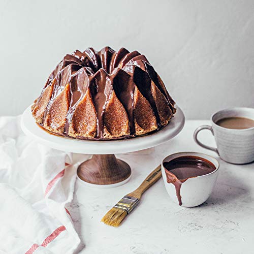 Marble and Wood Cake Stand | Cake Platter (10-inch) MB