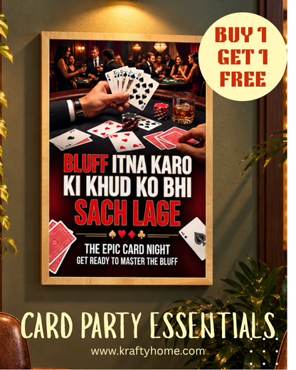Poker & Card Night Canvas Print with Frame - Buy 1 Get 1 Free