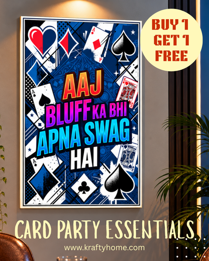 Poker & Card Night Canvas Print with Frame - Buy 1 Get 1 Free