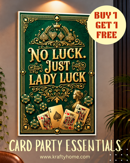 Poker & Card Night Canvas Print with Frame - Buy 1 Get 1 Free