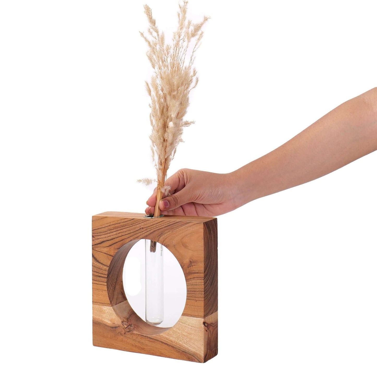 Wooden Test Tube planter for hydroponic plants