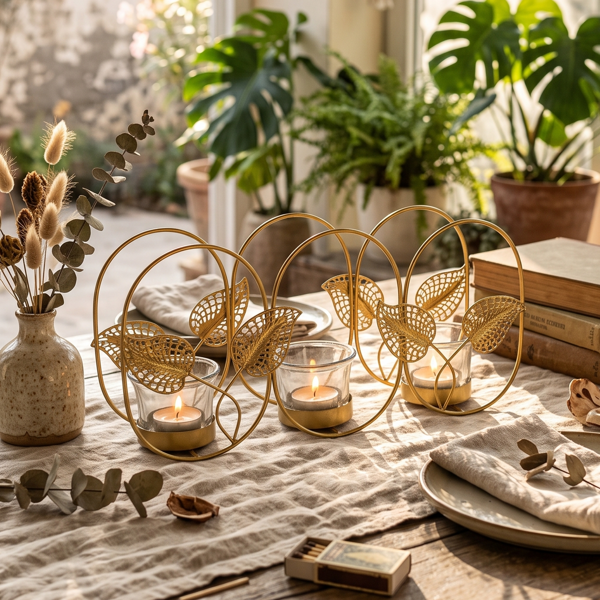 Tealight Candle Holder for Home Decor with Glass - LFJ