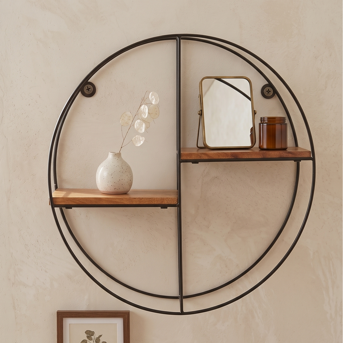 Wall Shelf for living/bedroom/bathroom - Round