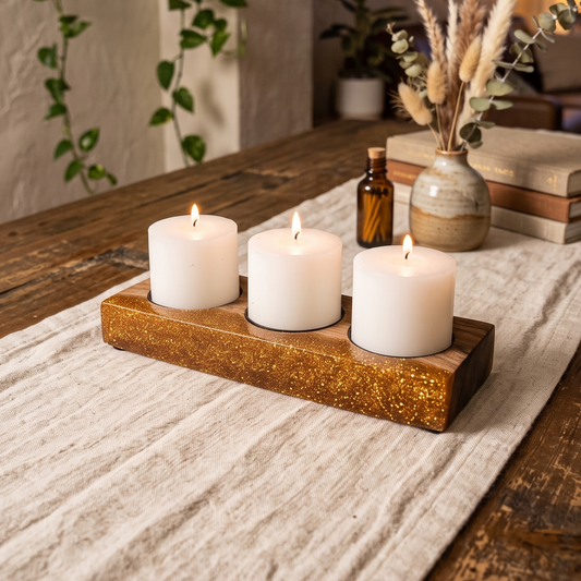 Wood and Resin Candle holder