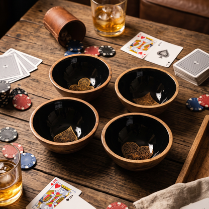 Boot Bowl, Poker bowl, Wooden Bowl - 6x3.5 inch (Set of 4)