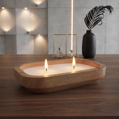 Wooden Wax Candle (Vanilla) – Cozy Home Essential
