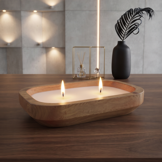 Wooden Wax Candle (Vanilla) – Cozy Home Essential